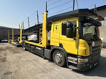 тигил: Автовоз Scania P380 с полуприцепом-платформой для перевозки — 3