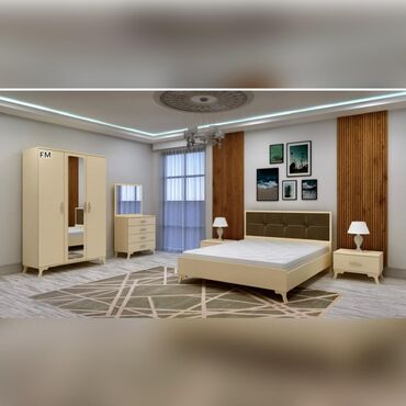 Yataq otağı dəstləri: İkinəfərlik çarpayı, Dolab, Komod, 2 tumba, Rusiya, Yeni — 2