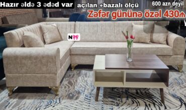 Qida məhsulları: Künc divan, Qonaq otağı üçün, Bazalı, Açılan, Kitab