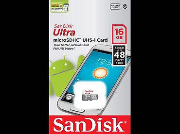 yaddas kart: Sandisk 16GB MicroSD 48MB/s Class 10 Yaddaş Kartı — Raspberry Pi üçün — 3