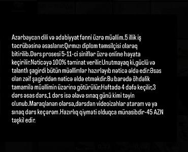 Repetitor, Azərbaycan dili, Abituriyent hazırlığı, İmtahanlara hazırlıq lalafo.az -da Repetitor, Azərbaycan dili, Abituriyent hazırlığı, İmtahanlara hazırlıq