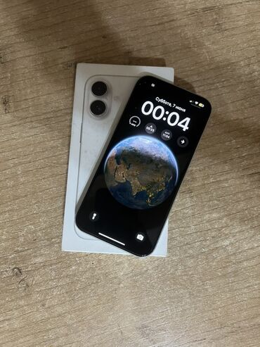 айфон про 16: IPhone 16, Б/у, 256 ГБ, Белый, Коробка, 100 %