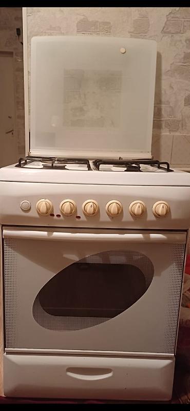 Qaz plitəsi və soba komplekti - 4 gözlü qaz ocağı: emaye səth, möhkəm