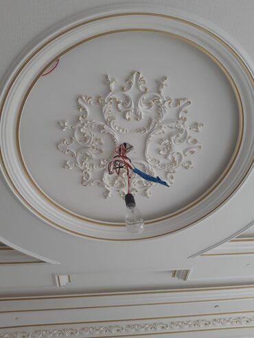 Tavan işləri: Xidmət: Gips (şamot) işləri və dekorativ karniz/plikat/rozetka — 2