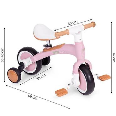 sonic komplet: Ecotoys balans bicikl sa pedalama i pomoćnim točkovima 3u1 – pink — 3