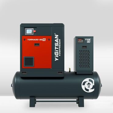 Drellər: YİĞİTSAN markalı "TORNADO 5010" model sənaye hava kompressoru, böyük