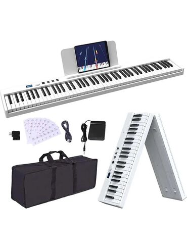 портативное пианино с гибкой клавиатурой: Профессиональное раскладное пианино 🎹 88 клавиш / 128ритмов и тонов