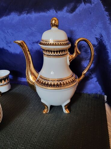 Kuhinjski setovi: Servis vintaz za kafu porcelanski. Servis za kafu,perfektan pozlata — 18