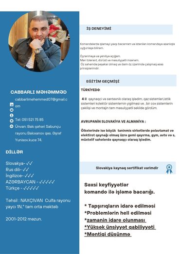 Digər santexnika: Santexnik ve demir qaynaq ustasi