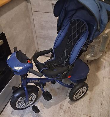 Детские велосипеды: Детский трёхколёсный велосипед-коляска Luxmom, с родительской ручкой — 2
