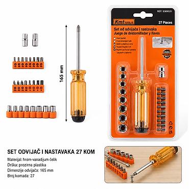 KMT Set alat 9369020 – Set od odvijača i nastavaka, 27 kom Praktičan