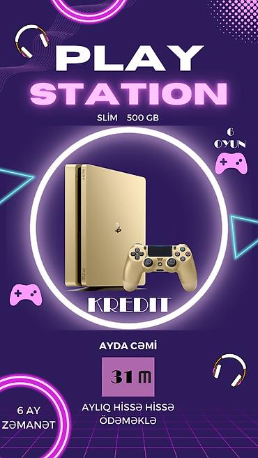 ps4 kreditle: PlayStation Slim oyun konsolu – 500 GB yaddaş Xüsusiyyətlər: - Slim — 1