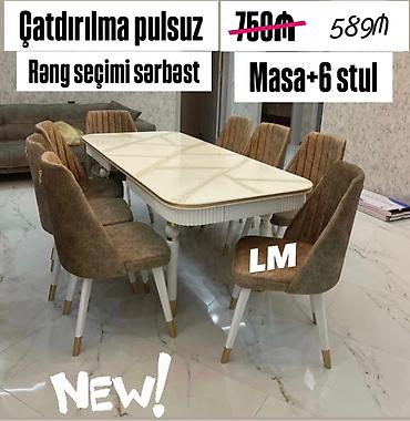 qaş stolu: Qonaq otağı üçün, Yeni, 6 stul — 1