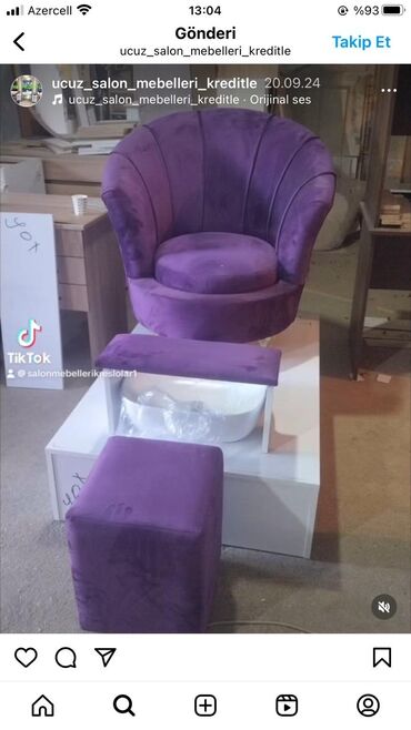 Salon, tibbi mebel dəsti: Gözəllik salonu üçün mebel dəsti Tərkib: - Saç yuma stolu: qara — 19