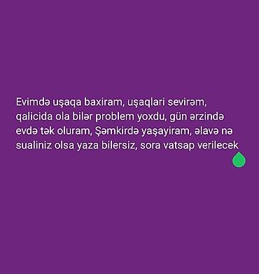 ucuz yuk dasima bakı: Uşaq baxımı xidməti – Şəmkir - Ev şəraitində uşaq baxımı təklif — 1