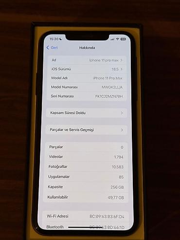 Apple iPhone: IPhone 11 Pro Max, 256 GB, Space Gray, Simsiz şarj, Barmaq izi, Face ID — 3