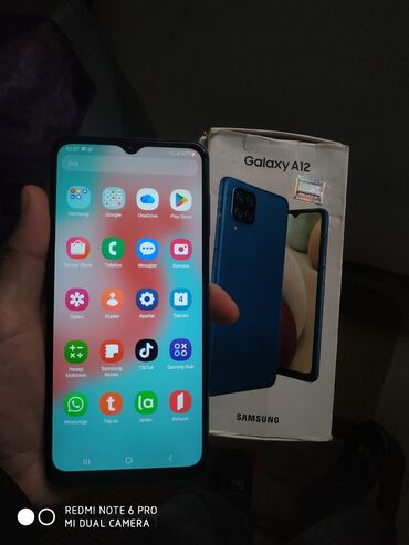 жесткий диск для ноутбука: Samsung Galaxy A12, 64 ГБ, цвет - Синий, Отпечаток пальца