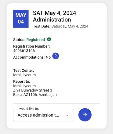 moskva bakı bilet: May ayına SAT imtahan bileti satıram. Əlaqə saxlayanda qeydiyyatı necə