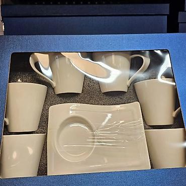 Kompleti posuđa: Set šoljica za kafu/espreso sa tanjirićima – elegantni porcelan sa — 8