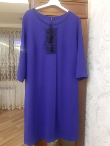 женское платье с воланом: Повседневное платье, Миди, XL (EU 42)