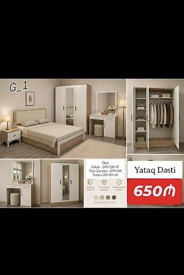 Yataq Dəsti – 650₼ Modern dizaynlı, praktik və funksional komplekt: - lalafo.az -da Yataq Dəsti – 650₼ Modern dizaynlı, praktik və funksional komplekt: -