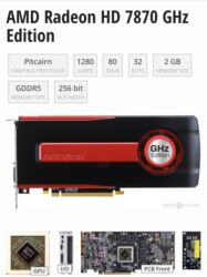 Videokartlar: Başlıq: AMD Radeon HD 7870 GHz Edition 2GB Videokart Satılır Təsvir — 2