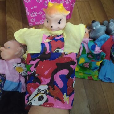 сумка доставки: Кукольный театр игрушки одевается на руки 9 шт в коробке доставка по