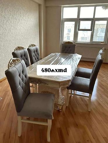 ikinci el stollar: Yemək otağı dəsti - Komplekt: 1 masa + 6 stul - Stil — 1