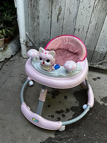 ходунки новые: Ходунки для малышей Babywalker, розовые - Круглая устойчивая база с — 1