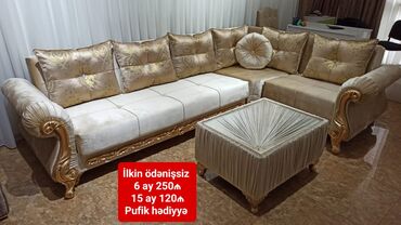 Divan və masa dəstləri: Yeni, Künc divan, Qonaq otağı üçün, Açılan — 15
