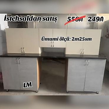 Mebel: Mətbəx mebellərinin sifarişlə hazırlanması✔️ Ölçü : 2metr25sm☑️ üst — 3