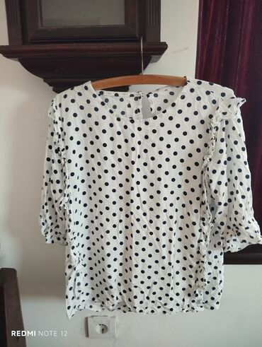 zara bele bluze: M (EU 38), Dots, color - White