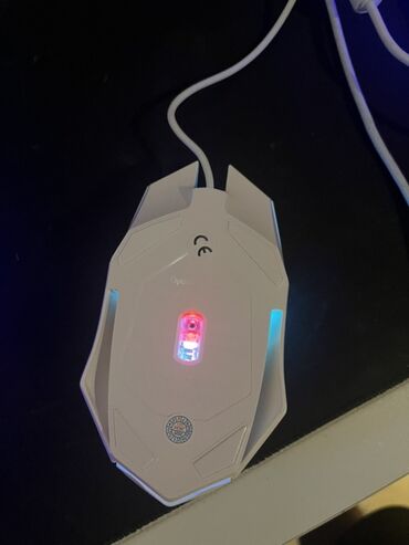 Klaviaturalar: Ağ rəngli oyun dəsti - oyun klaviaturası, oyun üçün mouse, rgb — 8