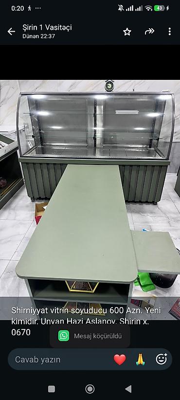 Shirniyyat vitrin soyuducu 600 Azn. Yeni kimidir. Unvan Hazi Aslanov lalafo.az -da Shirniyyat vitrin soyuducu 600 Azn. Yeni kimidir. Unvan Hazi Aslanov