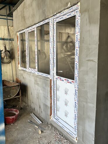 Plastik pəncərələr: Yeni İkiqat şüşə paketi Plastik pəncərə, Еni: 50 sm, Uzunluğu: 100 sm, Pulsuz quraşdırma — 15