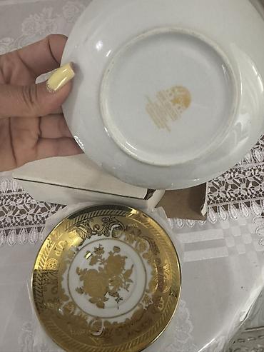 Nəlbəkilər, 6 ədədli dəst, rəng - Qızılı, Farfor