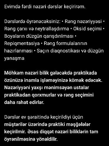 курсы косметологии в баку отзывы: Yalnız xanımlar üçün.Kime maraqlıdırsa əlagə saxlıya bilər. Həm rus — 1