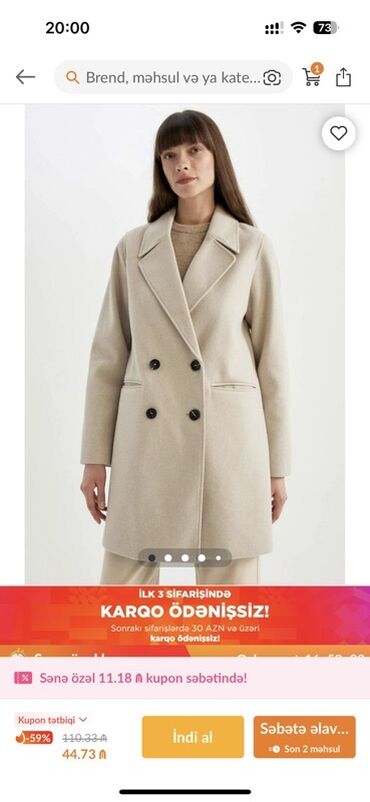 Plaşlar: Qadın üçün bej rəngli palto

Ölçü düz gəlmədiyi üçün satılır