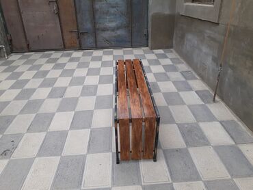 Skameykalar, lavoçkalar: Metall karkaslı skamya - Dizayn: Düz xəttli, arxalıqsız, 4 taxtalı — 21