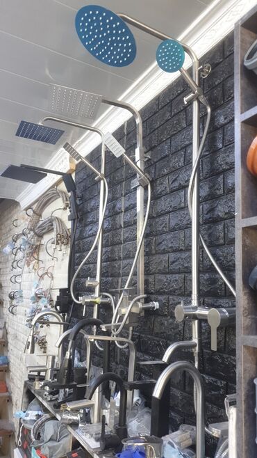 Смесители для ванны и душа: Смеситель для ванны и душа, Тропический душ, Установка: Наружный монтаж, Материал: Нержавейка, Функции: Без функций — 8