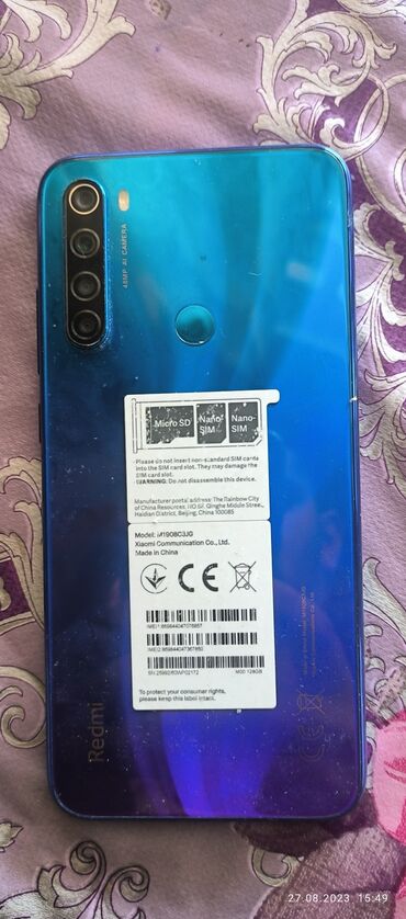redmi not 9 kabro: Xiaomi Redmi Note 8, 128 GB, rəng - Göy, 
 Sensor, Barmaq izi, İki sim kartlı