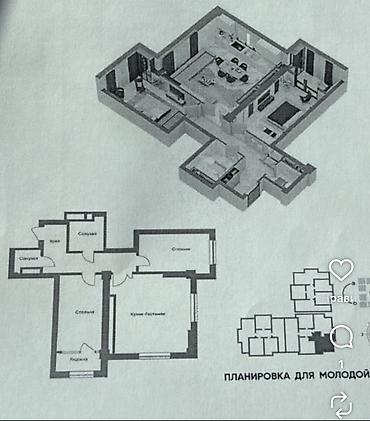 Продажа квартир: 3 комнаты, 75 м², ул. Горького / Алматинка Элитка, 11 этаж, ПСО (под самоотделку) — 2