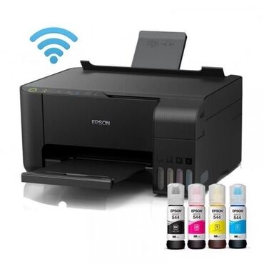 сканеры a4: Беспроводной струйный принтер Epson черного цвета, предназначенный для
