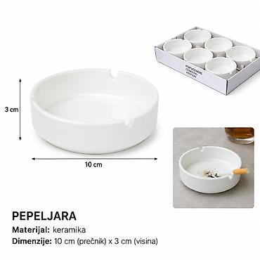KMT Pepeljara bela 5403084 Elegantna bela pepeljara od keramike