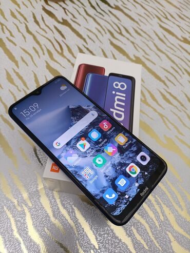 xiaomi mi3 16gb silver: Xiaomi Redmi 8, 4 ГБ, цвет - Синий, 
 Сенсорный, Отпечаток пальца, Две SIM карты