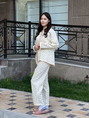 Пижамы: Муслиновый пижамы 🫶🏻 В наличии размеры M l xl 2xl 3xl ✔️Двойки с — 13