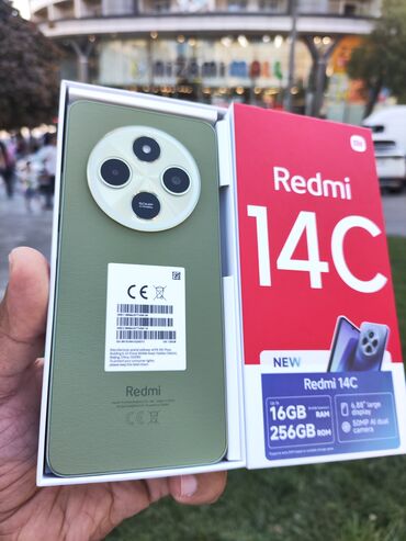 Xiaomi: Xiaomi Redmi 14C, 256 GB, rəng - Yaşıl, 
 Zəmanət, Sensor, Barmaq izi