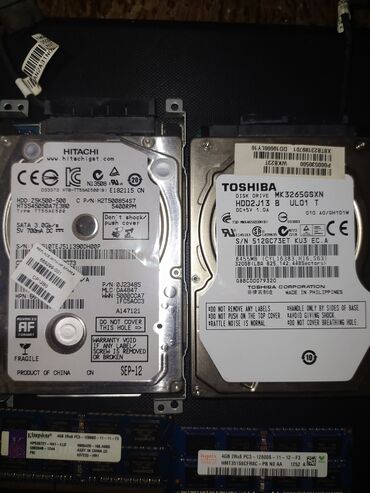 hdd disk: Daxili Sərt disk (HDD) Toshiba, 512 GB, 7200 RPM, 2.5", İşlənmiş