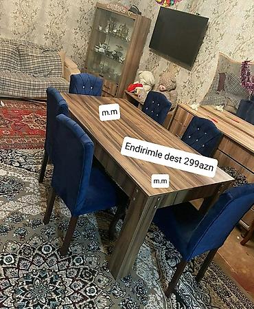 dezgah masa: Qonaq otağı üçün, Yeni, Açılmayan, Dördbucaq masa, 6 stul — 9