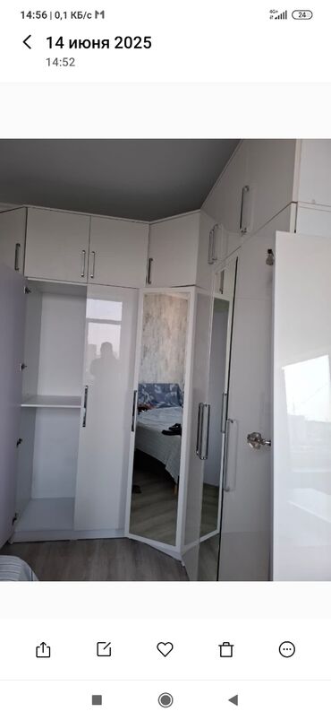 зеркало бу для дома: Шифоньер, Угловой, цвет - Белый, С зеркалом